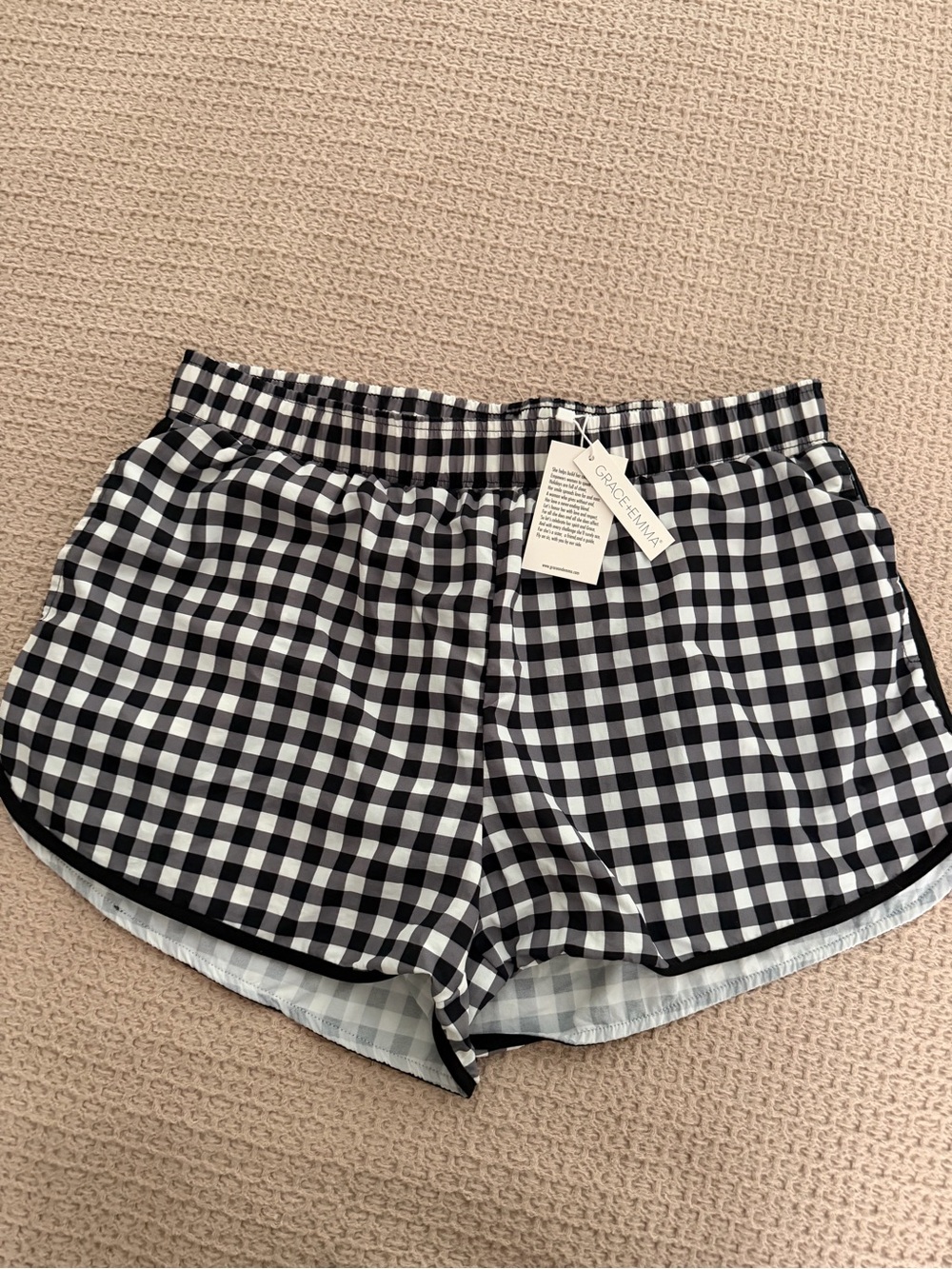 Black Gingham Women’s Shorts NWT.